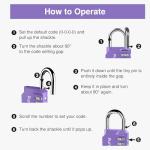 Puroma Waterproof 4-Digit Combination Lock (Purple)