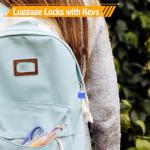 Bonsicoky 6 Pack Colorful Luggage Padlocks with Keys