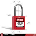 10 Red Lockout Tagout Locks Set - Keyed Different