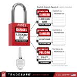 10 Red Lockout Tagout Locks Set - Keyed Different
