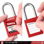 10 Red Lockout Tagout Locks Set - Keyed Different
