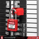 10 Red Lockout Tagout Locks Set - Keyed Different