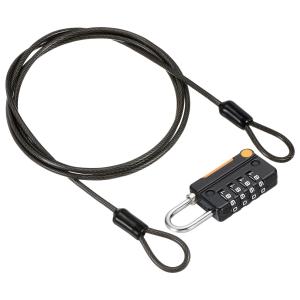 4-Digit Combination Lock with Steel Security Cable