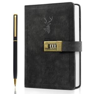 ZeriLion A5 Combination Locked Leather Diary Notebook