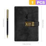 ZeriLion A5 Combination Locked Leather Diary Notebook