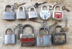 9 Vintage Unpickable Padlocks with Keys