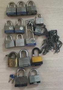 15 Padlocks: 9 Master, 5 Misc, 1 ABUS