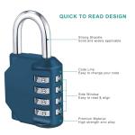ZHEGE 4-Digit Unpickable Combination Lock - Peacock Blue