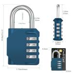 ZHEGE 4-Digit Unpickable Combination Lock - Peacock Blue
