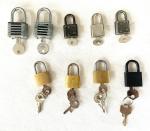 Set of 9 Unique Small Keyed Padlocks