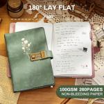 Green A5 Leather Lock Journal for Girls