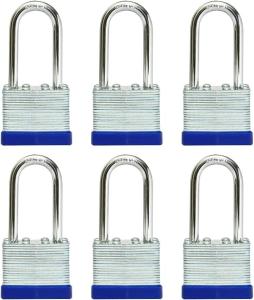 Set of 6 Keyed Alike 50mm Long Shackle Locks