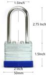 Set of 6 Keyed Alike 50mm Long Shackle Locks