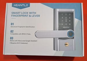 Heantle Black Smart Lock with Fingerprint Keypad