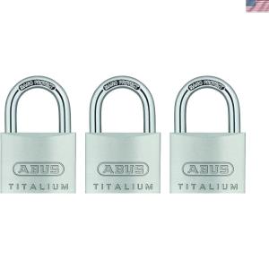 Titalium Padlocks - 3 Pack, Keyed Alike