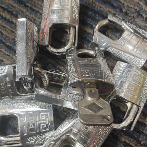 Steel Keyed Padlock Set with Hidden Shackle