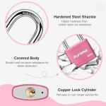 Puroma Heavy-Duty Keyed Padlock, 2 Keys, Pink