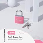 Puroma Heavy-Duty Keyed Padlock, 2 Keys, Pink