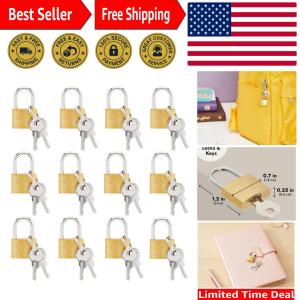 12 Mini Padlocks with Keys in Gold and Silver