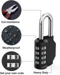 4-Digit Resettable Waterproof Combination Padlock