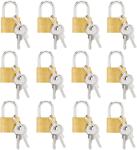 12 Mini Padlocks with Keys in Gold and Silver