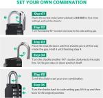 4-Digit Resettable Waterproof Combination Padlock