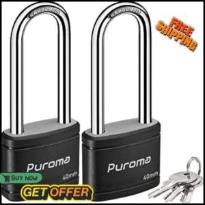 2 Pack Heavy Duty Keyed Padlocks with Keys
