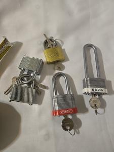 Mixed Size Padlock Set - 5 Locks with Keys
