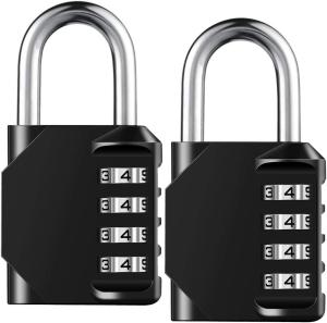 2 Pack Heavy Duty 4 Digit Combination Padlocks