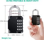 2 Pack Heavy Duty 4 Digit Combination Padlocks