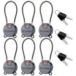 Forge TSA Approved Dimple Cable Locks - 6 Black