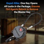 Forge TSA Approved Dimple Cable Locks - 6 Black