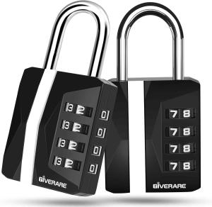 2 Pack Weatherproof 4 Digit Combination Padlocks
