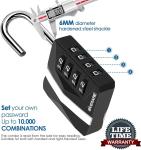 2 Pack Weatherproof 4 Digit Combination Padlocks