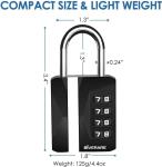 2 Pack Weatherproof 4 Digit Combination Padlocks