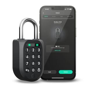 igloohome New Smart Padlock 2 (SP2), The Toughest Smart Padlock – Generate Access from Anywhere with The Mobile app (iOS/Android) – No WiFi Needed, Waterproof & Rechargeable