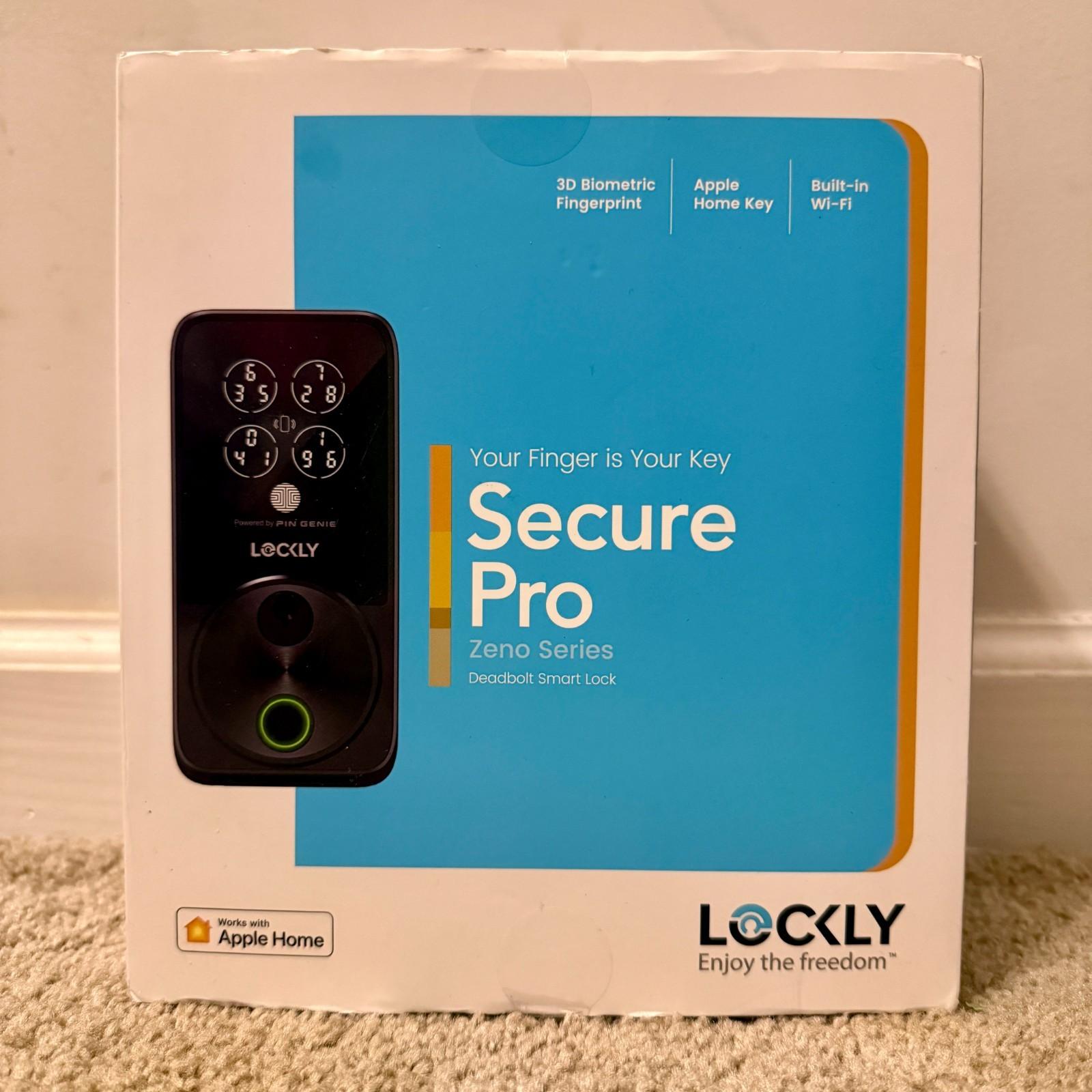 Lockly Secure Pro Zeno Series Deadbolt Smart Lock Fingerprint WiFi Black NEW