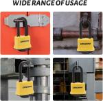 4 Pack Heavy Duty Covered Laminated Steel Padlocks Keyed Alike, Weatherproof Pad