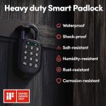 igloohome New Smart Padlock 2 (SP2), The Toughest Smart Padlock – Generate Access from Anywhere with The Mobile app (iOS/Android) – No WiFi Needed, Waterproof & Rechargeable