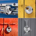 2 PACK POLICE Combination Disc Padlocks for Outdoor Heavy Duty Keyless Lock