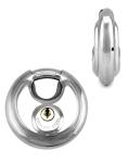 QWORK Disc Locks, 2 Pack Heavy Duty Steel Keyed Different Padlock Disc Storage Locks for Storage Unit, 3/8" Shackle