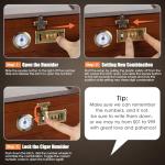 Tesonway Cigar Humidor, Cedar Wood Humidor Cigar Box, Glass Top Desktop Humidor with Front Hygrometer, Humidifier, Divider, Accessories Drawer and Combination Lock, Cigar Gifts for Men (Brown)