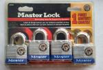 MASTER LOCK 3008D 4 Pack STEEL KEYED LAMINATED PADLOCKS w/ 4 Keys.   NEW!