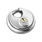 QWORK Disc Locks, 2 Pack Heavy Duty Steel Keyed Different Padlock Disc Storage Locks for Storage Unit, 3/8" Shackle