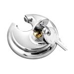 QWORK Disc Locks, 2 Pack Heavy Duty Steel Keyed Different Padlock Disc Storage Locks for Storage Unit, 3/8" Shackle