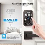  DK02A-L Fingerprint Front Door Lock Set with 2 Handles - Auto Lock matted blk87