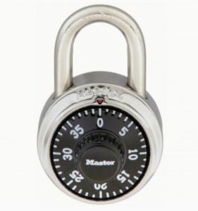 MASTER LOCK 1525EZRC Combination Padlock,2 in,Round,Silver 3HWJ5