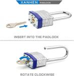 48 Pack Keyed Padlocks with Long Shackles for Sheds, Fences, and Storage