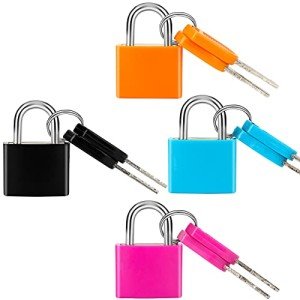 Mini Keyed Padlocks for Suitcases and Bags - 4 Pack