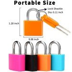 Mini Keyed Padlocks for Suitcases and Bags - 4 Pack